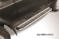 Защита порогов d42 с листом усиленная Lada Niva 21213 3-дверная (1993-2023) Black Edition, Slitkoff, арт. Niv007BE