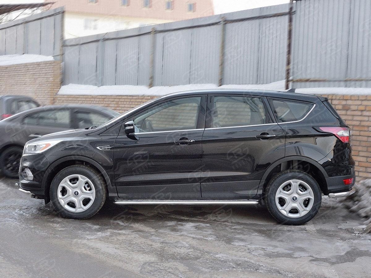 Пороги труба d42 с листом вариант 1 Ford Kuga 2016, Slitkoff FGL-0026001