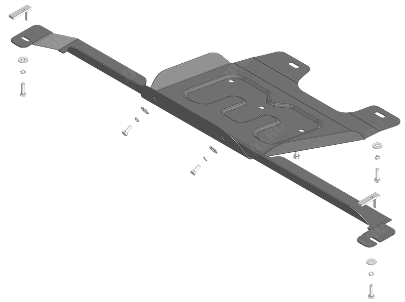 Защита стальная Мотодор (Раздаточная коробка), 2 мм,  Foton Tunland V9  2024- арт. 77510