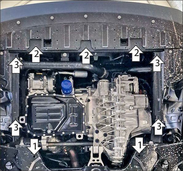 Защита стальная Мотодор (Двигатель, Коробка переключения передач), 2 мм,  Dongfeng Mage  2025- арт. 78613