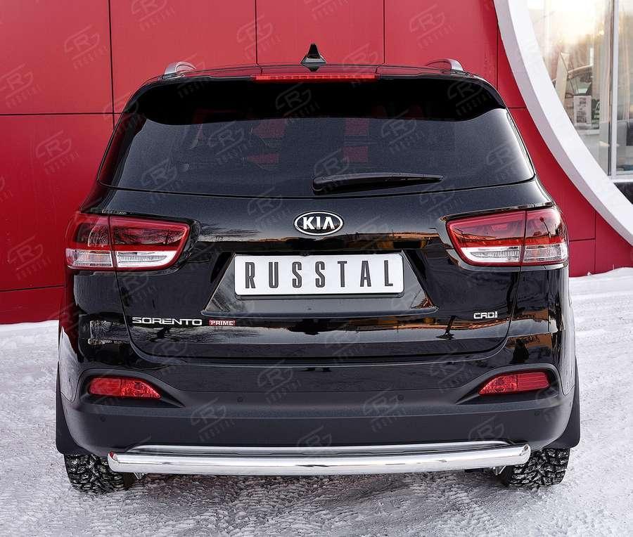 Защита заднего бампера d75х42 KIA Sorento Prime CRDI 2015, Slitkoff KSPZ-002214