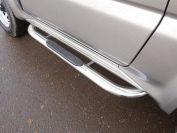 Пороги овальные гнутые с накладкой 75х42 мм для автомобиля Suzuki Jimny 2012-, TCC Тюнинг SUZJIM16-24