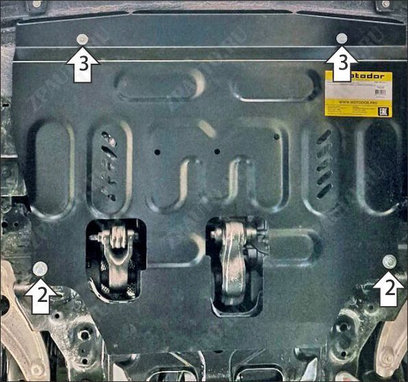 Защита стальная Мотодор (Двигатель, Коробка переключения передач), 2 мм,  WEY 07  2024- арт. 73124