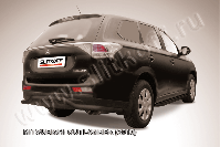 Защита заднего бампера d57 волна длинная черная Mitsubishi Outlander (2012-2015) , Slitkoff, арт. MOUT13-009B