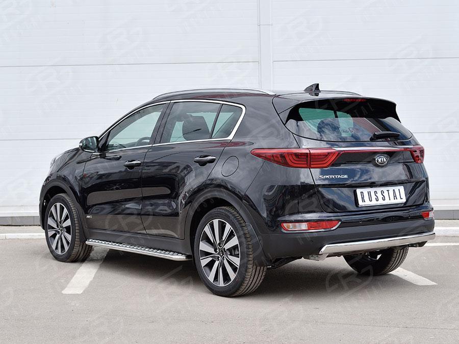 Защита заднего бампера d75х42 Kia Sportage 2016, Slitkoff KSZ-002292