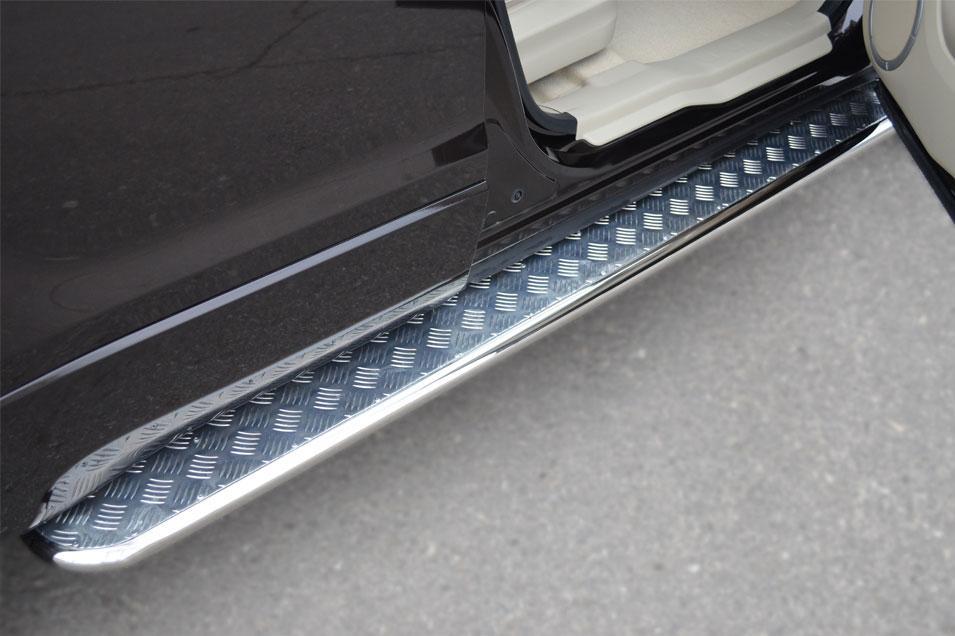 Пороги труба d42 с листом для Suzuki Grand Vitara 5d 2012, Slitkoff SVL-001097