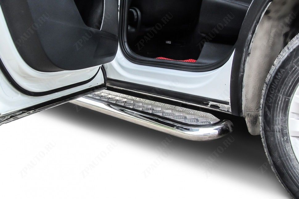 Защита порогов D57 с листом Skoda Kodiaq (2016-2021) , Slitkoff, арт. SKKOD-005