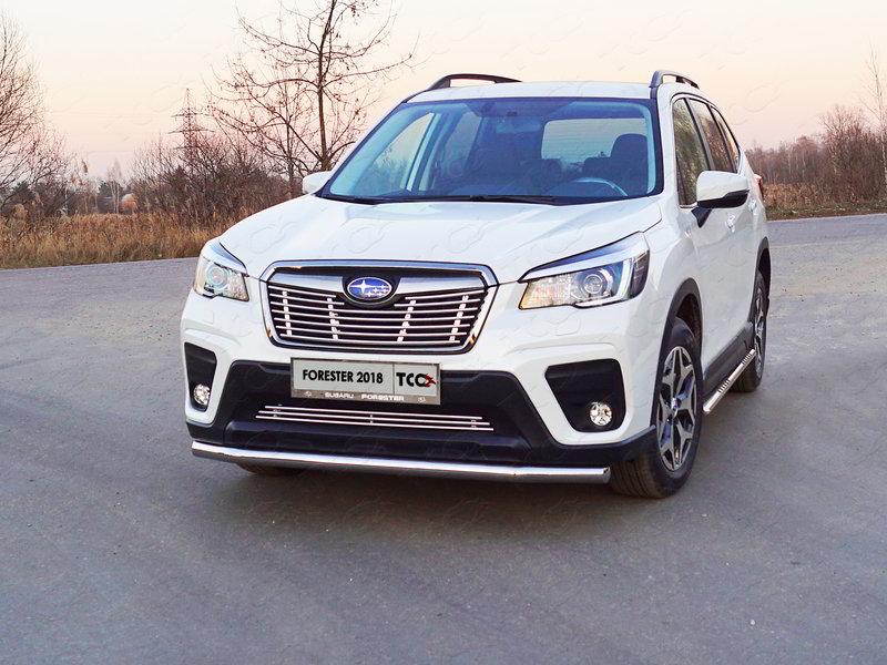 Защита передняя нижняя 60,3 мм для автомобиля Subaru Forester (S5) 2018-, TCC Тюнинг SUBFOR18-18