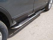 Пороги овальные гнутые с накладкой 75х42 мм для автомобиля Kia Sorento 2012-, TCC Тюнинг KIASOR12-22