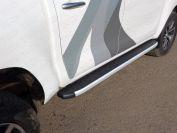 Пороги алюминиевые с пластиковой накладкой 1920 мм для автомобиля Toyota Hilux 2015-, TCC Тюнинг TOYHILUX15-12AL