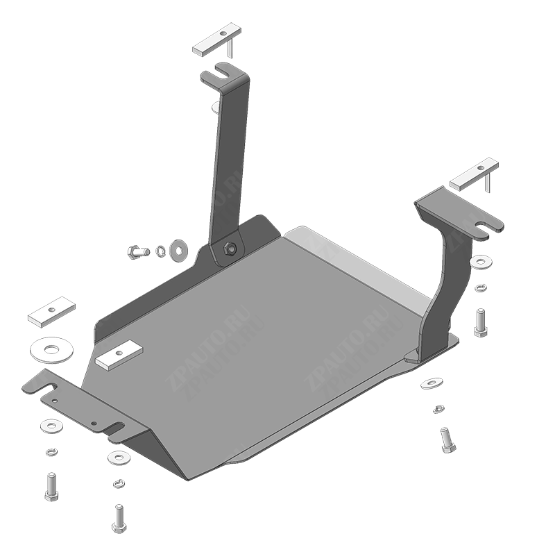 Защита стальная Мотодор (Задний дифференциал), 2 мм, Сталь для Hyundai Tucson 2018- арт. 01041