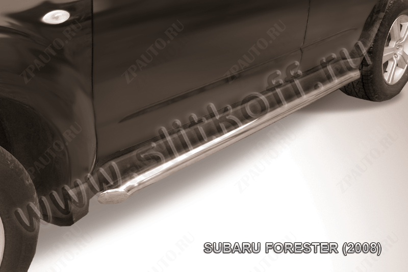 Защита порогов d57 труба Subaru Forester (2007-2013) Black Edition, Slitkoff, арт. SF016BE