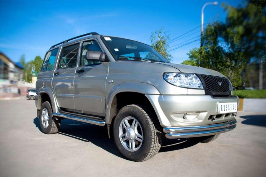 Защита переднего бампера d57/57 для UAZ Patriot, Slitkoff UPZ-000501