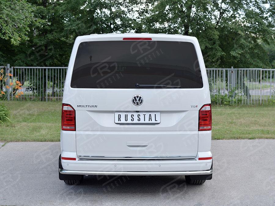 Защита заднего бампера d42 Volkswagen Transporter T6 2015 Caravelle/Multivan, Slitkoff VTCZ-002337