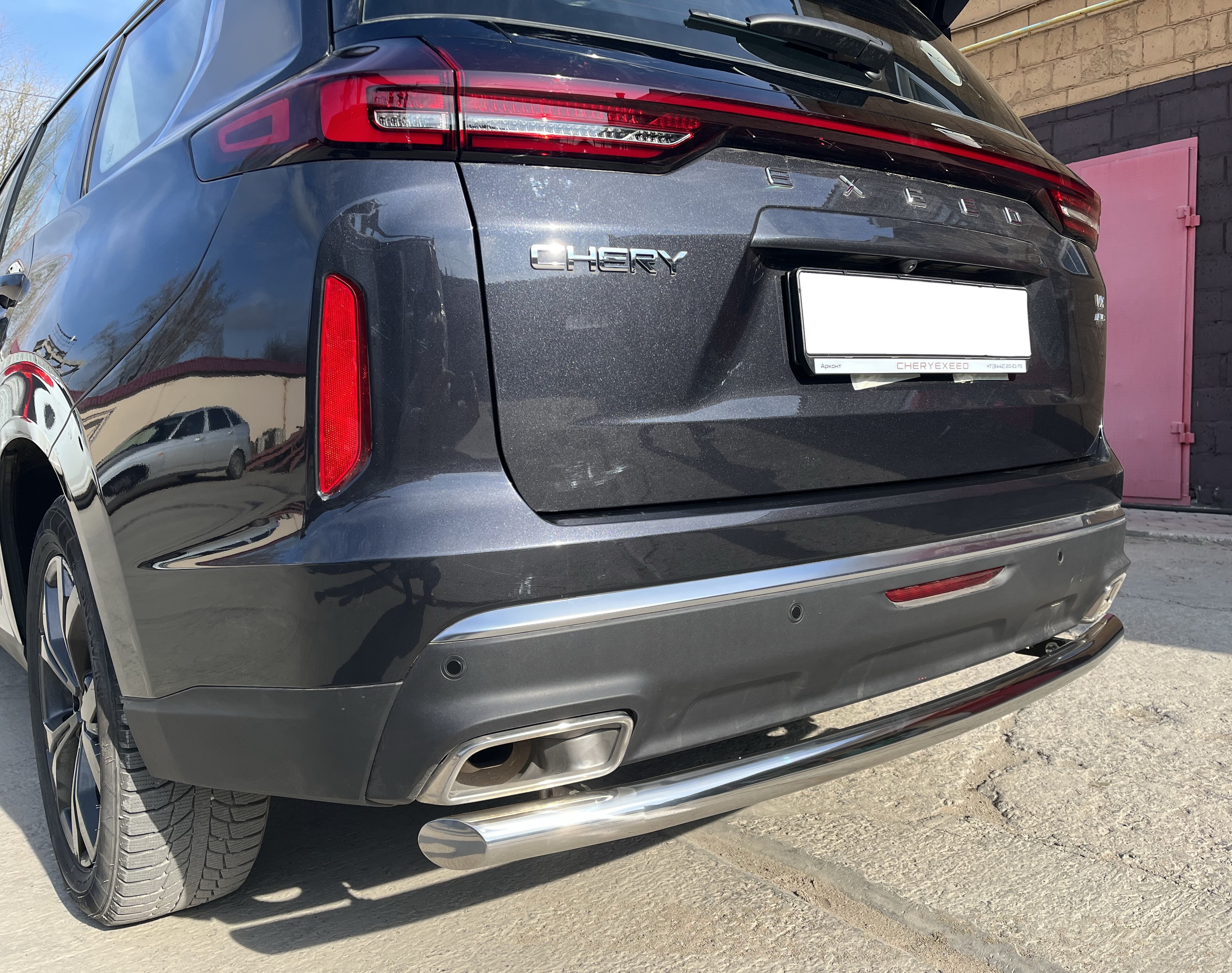 Защита заднего бампера для автомобиля CHERY CheryExeed VX 2022 арт. CHEVX.22.11