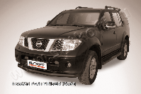 Защита переднего бампера d76 черная Nissan Pathfinder R51 (2004-2010) , Slitkoff, арт. NIP005B