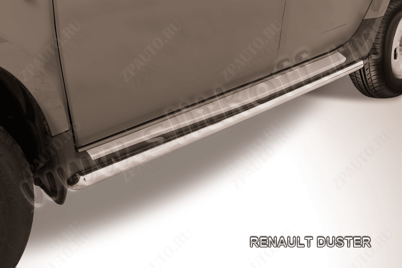 Защита порогов d42 труба Renault Duster (2010-2015) Black Edition, Slitkoff, арт. RD007BE