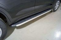 Пороги алюминиевые с пластиковой накладкой 1720 мм для автомобиля Hyundai Creta 2021- арт. HYUNCRE21-24AL