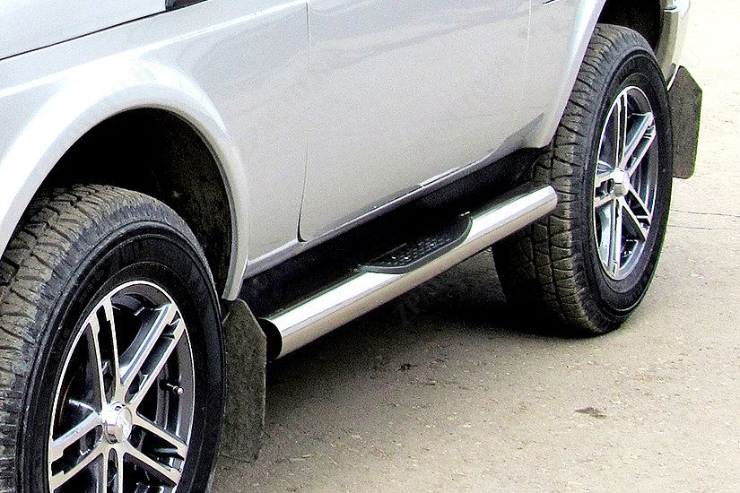 Защита порогов d76 с проступями Lada Niva Urban 3d (2014-2023) , Slitkoff, арт. NivUR003