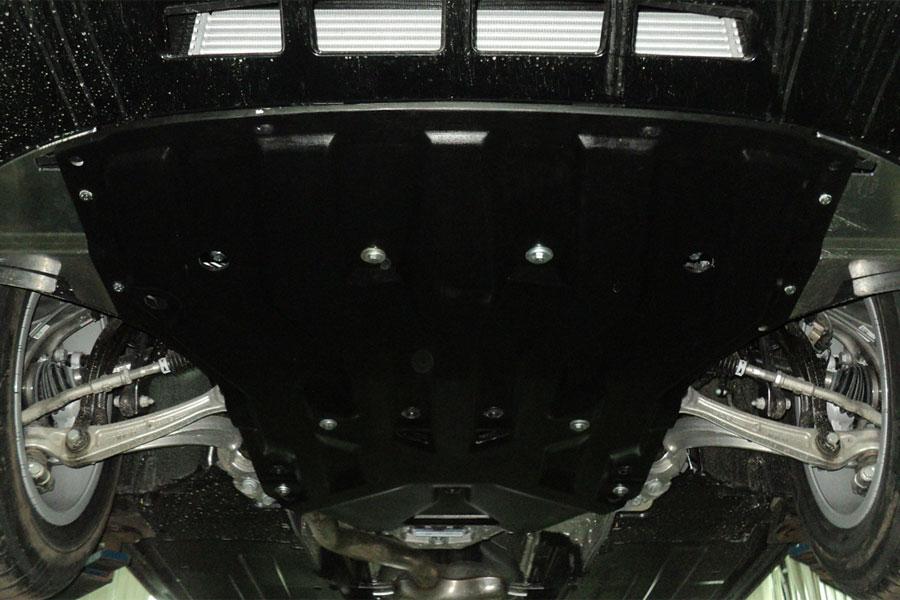 Композитная защита картера двигателя и кпп AUDI Q5 (8R), V-2.0; 3; 0TDI (2008-04.2017) (8 мм), арт. 02.01k