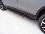 Пороги алюминиевые "Slim Line Black" 1720 мм для автомобиля Nissan X-Trail (T32) 2018-, TCC Тюнинг NISXTR18-34B