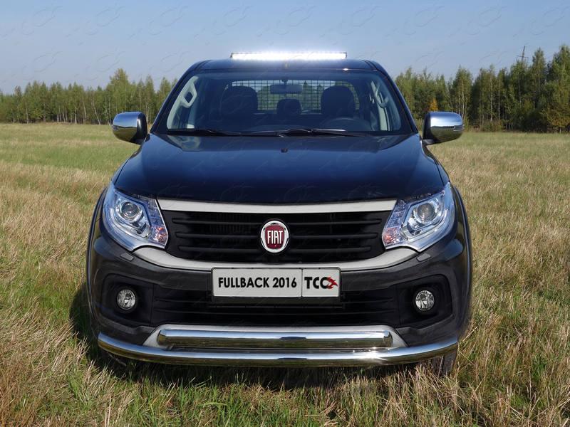 Защита передняя нижняя (двойная) 76,1/75 мм для автомобиля Fiat Fullback 2016-, TCC Тюнинг FIAFUL16-03