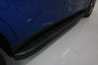 Пороги алюминиевые с пластиковой накладкой (карбон черные) 1720 мм для автомобиля Kia Soul 2019- TCC Тюнинг арт. KIASOUL19-14BL