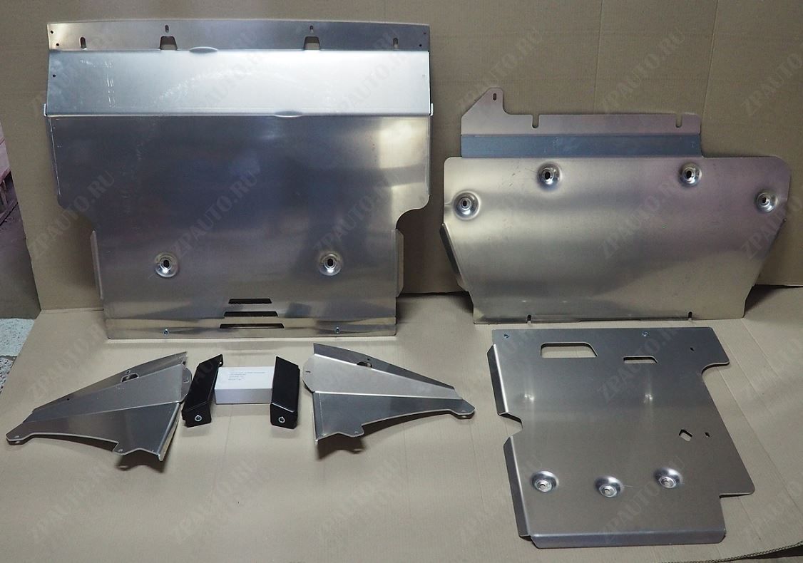 10.25ABC Защита картера двигателя и КПП Genesis GV80, V-3.0D (2020-), 3 части (алюминий 4 мм)