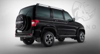 UAZ PATRIOT 2014- Защита заднего бампера из стали d57 ч. сталь черн. (дуга) UPZBR-002070CH