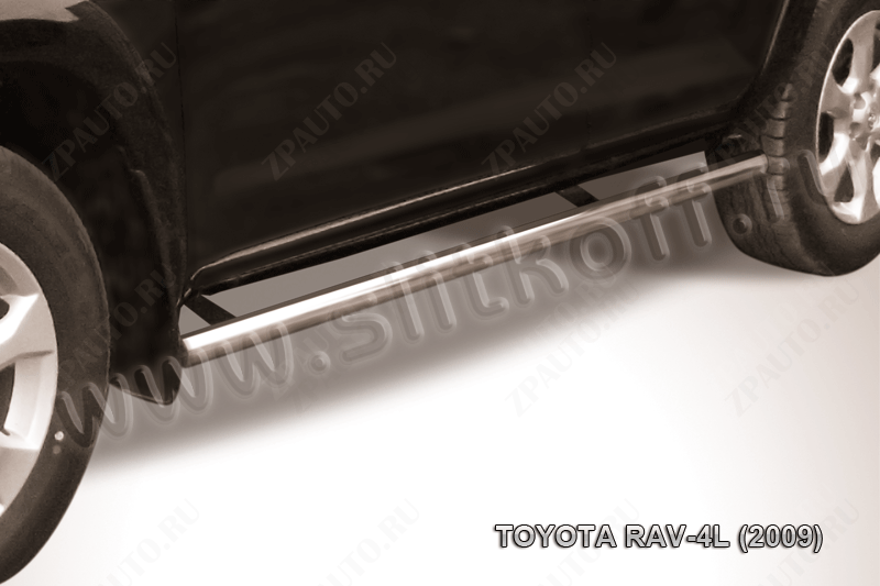 Защита порогов d57 труба Toyota Rav-4 L (2005-2010) Black Edition, Slitkoff, арт. TR409L-015BE