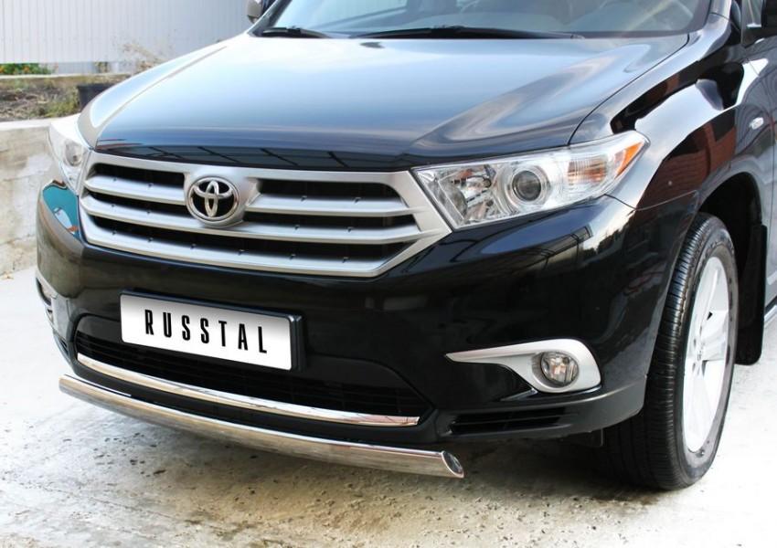 Защита переднего бампера d75x42 для Toyota Highlander 2010, Slitkoff THZ-000731