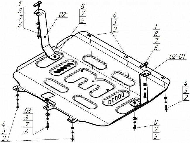 Ковер багажный модельный, высокий борт, FAW Bestune B70 (2020-), Элерон, арт. 73909