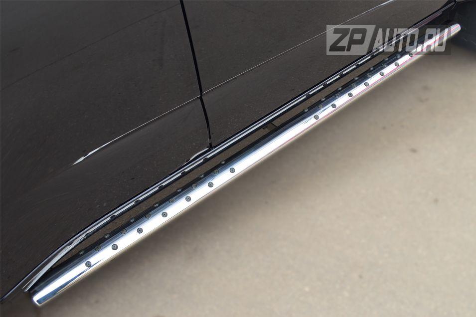 Пороги труба d75х42 овал с проступью для Chevrolet TrailBlazer 2013, Slitkoff CTRO-001511