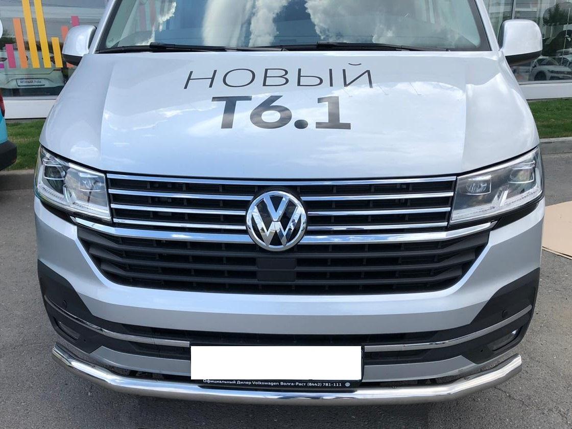 Защита переднего бампера для автомобиля VOLKSWAGEN T6.1 2020 арт. VWT.1.20.1