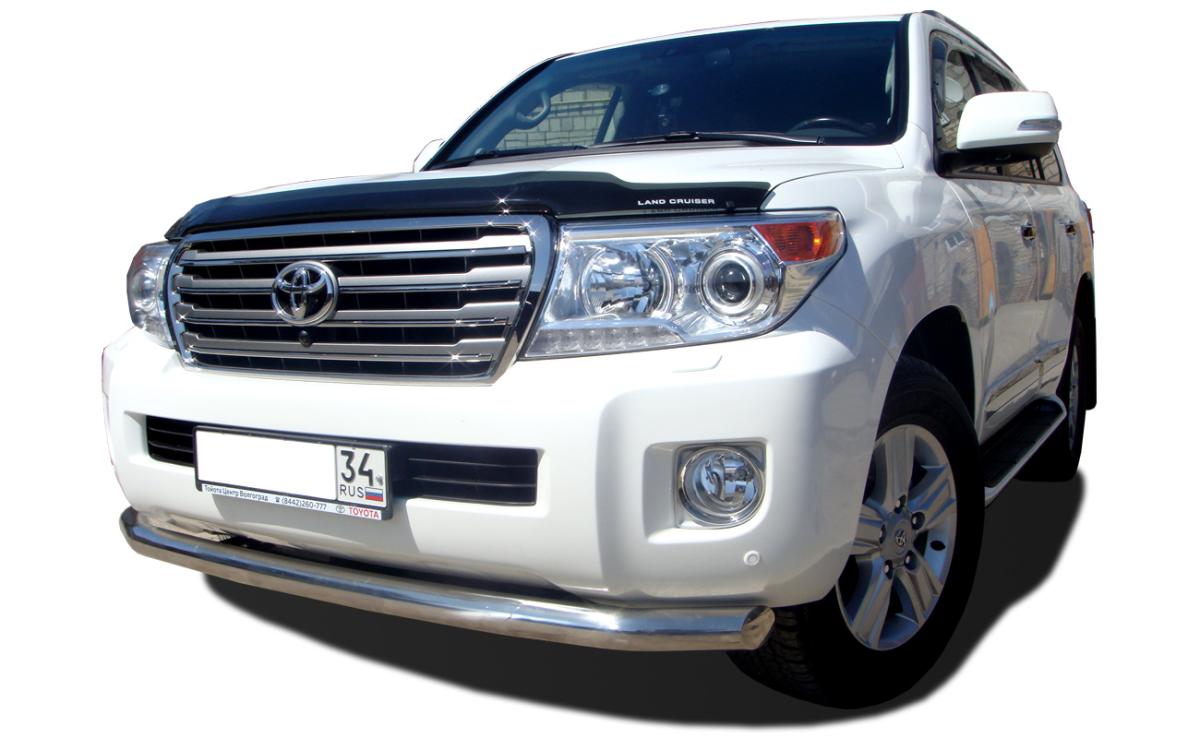 Защита переднего бампера с гибами d76 для Toyota Land Cruiser 200 2007-2012, TLC200.07.01, Россия