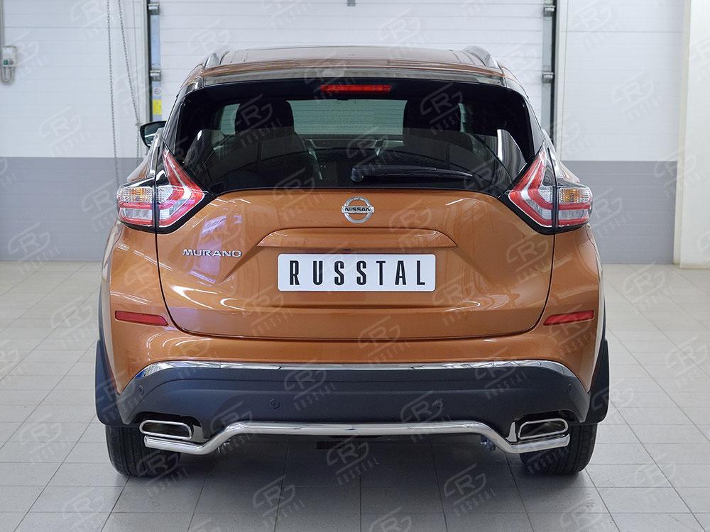 Защита заднего бампера d42 волна для Nissan Murano 2016, Slitkoff NMUZ-002410