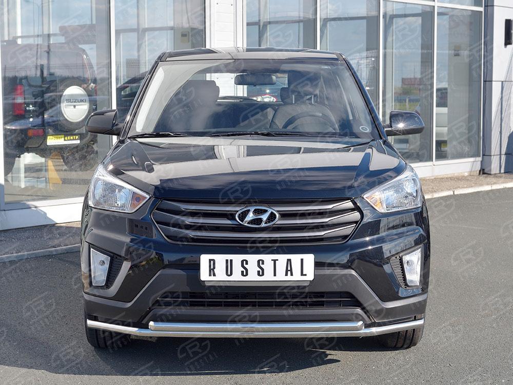 Защита переднего бампера d42/42 для Hyundai Creta 2016, Slitkoff HCRZ-002416