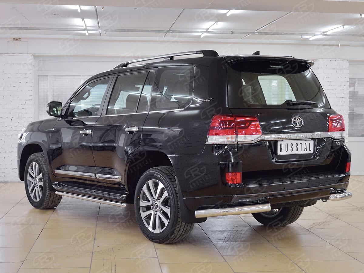 Защита заднего бампера уголки d76 Toyota LC 200 Executive 2016, Slitkoff TLCZ-002566