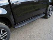 Пороги алюминиевые с пластиковой накладкой (карбон черные) 1920 мм для автомобиля Mercedes-Benz X-Class 2018-, TCC Тюнинг MERXCL18-17BL