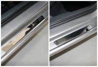 Накладки на пороги внешние (лист зеркальный) 4шт для автомобиля Skoda Rapid 2020- TCC Тюнинг арт. SKORAP20-06