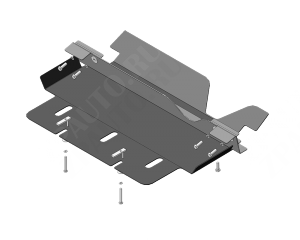 Защита стальная Мотодор (Двигатель, Коробка переключения передач), 3 мм, Сталь для Land Rover Defender 110 2007-2016 арт. 13224