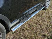Пороги овальные с накладкой 120х60 мм для автомобиля Kia Sportage 2014-2016, TCC Тюнинг KIASPORT14-07