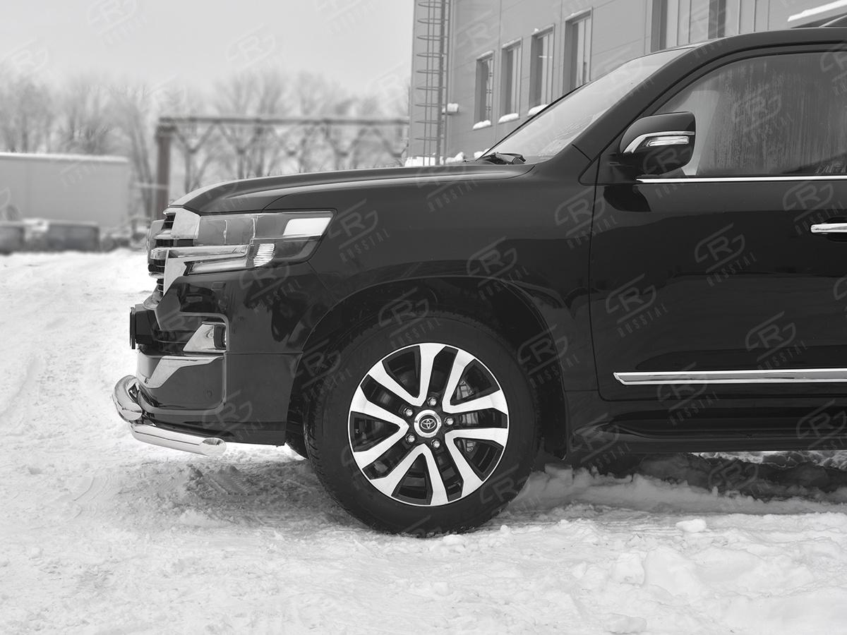 Защита переднего бампера d57 дуга-d57 уголки+клыки TLCZ-003113 для автомобиля TOYOTA LAND CRUISER 200 2018 EXECUTIVE LOUNGE, Slitkoff