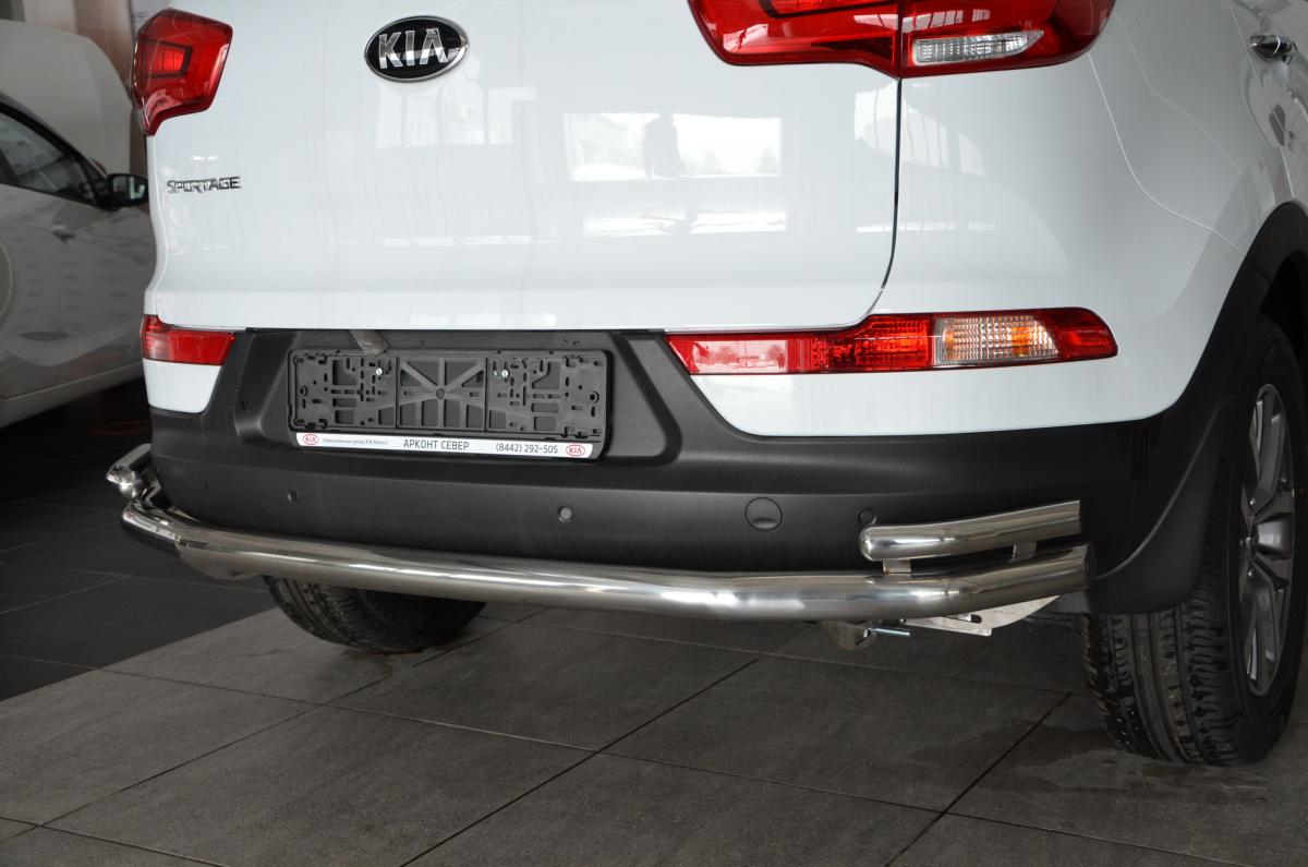 Защита заднего бампера угловая большая для автомобиля KIA Sportage 2010. KSP.10.21, Россия