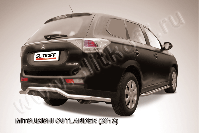 Защита заднего бампера d57 волна длинная Mitsubishi Outlander (2012-2015) Black Edition, Slitkoff, арт. MOUT13-009BE