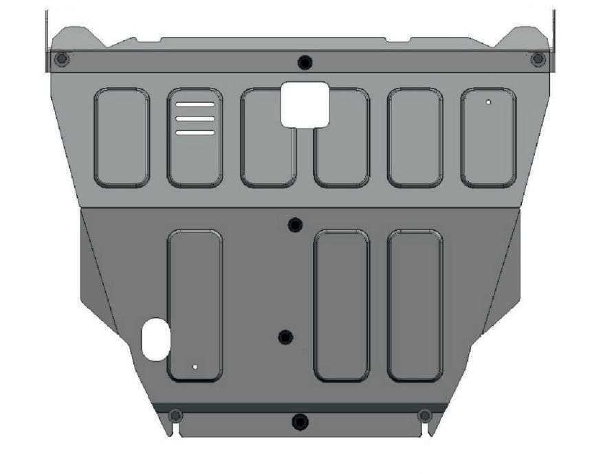 Защита картера и КПП АвтоБроня для Nissan X-Trail T30 (V - все) 2001-2007, штампованная, сталь 1.8 мм, с крепежом, 111.04138.1