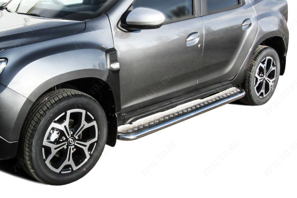 Защита порогов d57 с листом Renault Duster (2020-2023) , Slitkoff, арт. RD21005