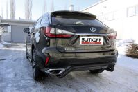 Защита заднего бампера d57 скоба черная Lexus RX-350 (2015-2019) , Slitkoff, арт. LRX15-008B