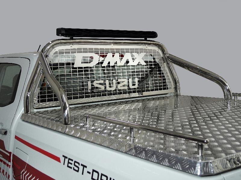 Защита кузова и заднего стекла (для крышки) 75х42 мм со светодиодной фарой для автомобиля Isuzu D-MAX 3.0D 2019-,TCC Тюнинг ,арт. ISDMAX19-45