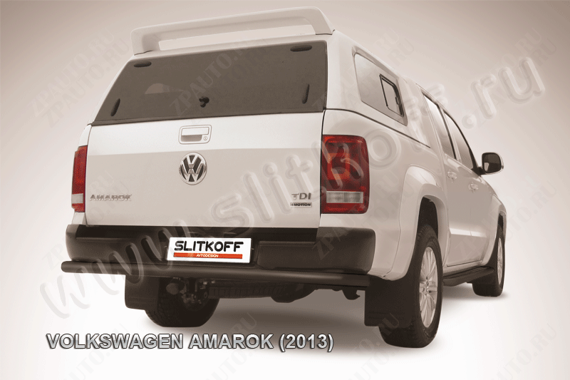 Защита заднего бампера d57 черная Volkswagen Amarok (2010-2016) , Slitkoff, арт. VWAM13-012B